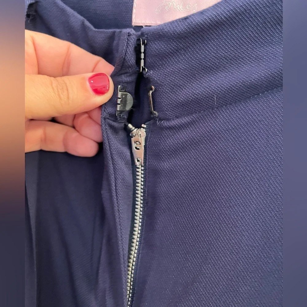 Joules Wide Leg Cropped Tie Belt Pants Navy Blue Size 8 Corpcore, Academia - Picture 5 of 10